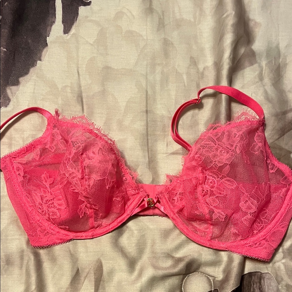 Victoria's Secret Vibrant Pink Lace Bra